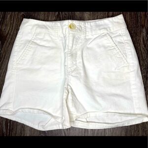 American Eagle Outfitters Size 0 AEO white Hi rise Shortie Stretch Shorts